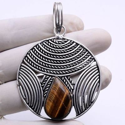 Goldener Gaze ~ Natürlich Tigerauge Edelstein Handgemacht Unikat Geschenk - Bild 1 von 4