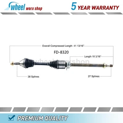 Eje delantero derecho CV compatible con Lincoln MKT 3,7 L tracción delantera 2014 2015 2016 2017 2018 Foto 1 de 2