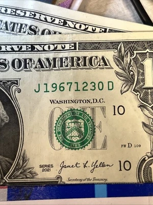 One Dollar Birthday Note 12-30- 1967 serial Number J19671230D - Image 1 of 2