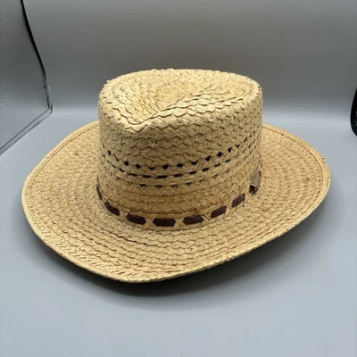 Vintage Bee Hat Straw Beekeeper Gardening Adult 7.5 Woven USA - Image 1 of 4