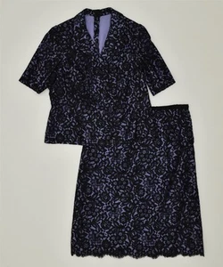 VINTAGE Womens Lace 2 Piece Skirt Set UK 12 Medium W32 Purple GM14 - Picture 1 of 6