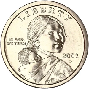 2002 D Native American Sacagawea Gem BU Dollar US Mint Coin See Pics R770 - Picture 1 of 3
