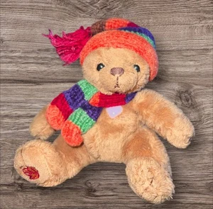 Vtg 2002 Cherished Teddies 5" Mini Plush Bear With Hat and Scarf Stuffed Animal - Picture 1 of 3