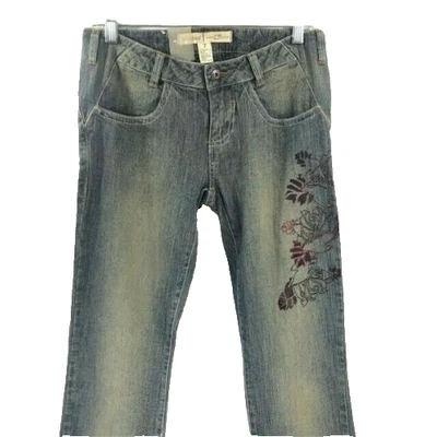 Jeans EckoRed Junior Azul Borgoña Estampado Floral en la Pierna De Colección Nuevos con Etiquetas Talla 7 Foto 1 de 4