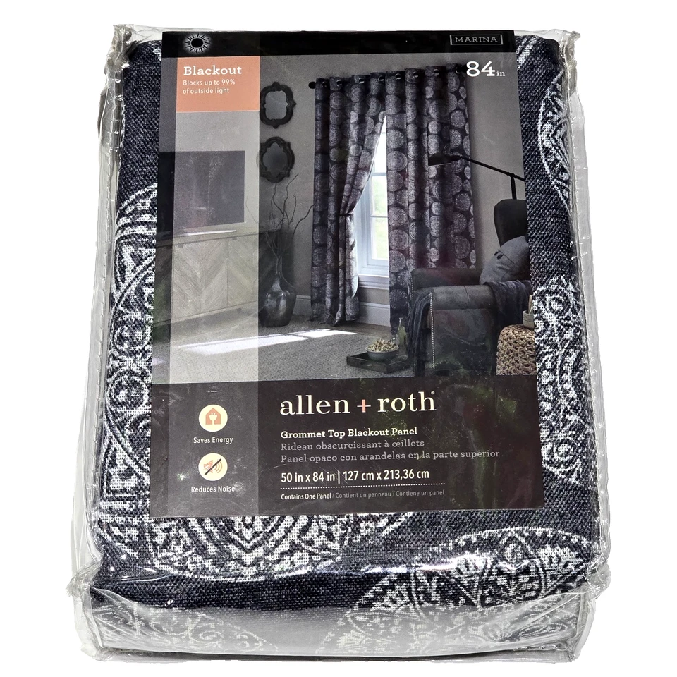 Allen Roth Grommet Top Blackout Panel 50x84in Marina 0939106 Indigo - Image 1 of 1