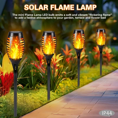 Strictrigid Solar Flame Lights, Solar Powered Fire Flame Design Garden Light - Image 1 of 4