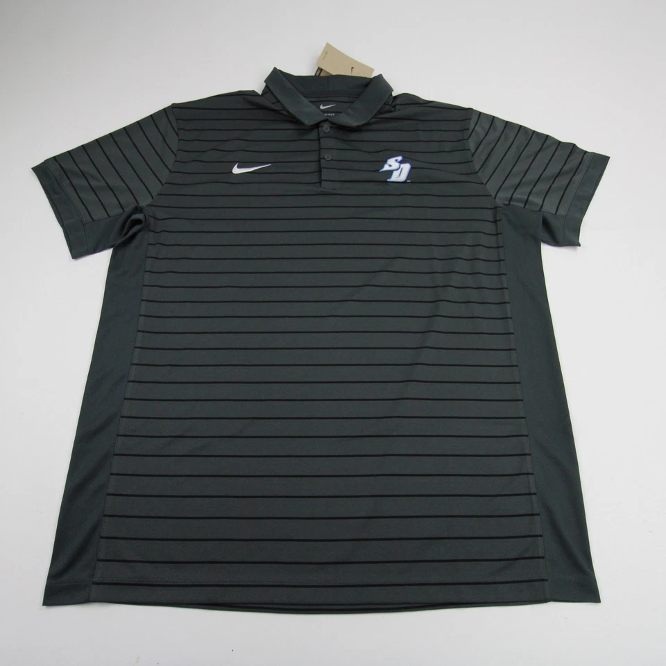 San Diego Toreros Nike Dri-Fit Polo мужчин темно серый/полосатый новый - Изображение 1 из 1