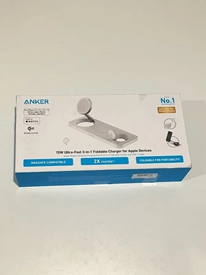 Anker MagGo 15W Ultra 3-in-1 Qi2 Foldable Wireless Charger - White - Image 1 of 2