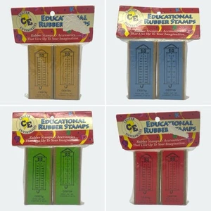 Vintage 1995 Center Enterprises 4x Educational Rubber Stamp Sets - New & Unused - Picture 1 of 18