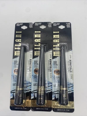 Lot of 3 Milani Matte Eyeliner 0.085oz 150 Black Waterproof Matte Makeup - Image 1 of 2