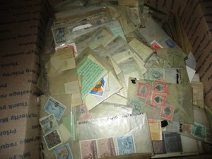 WORLDWIDE BOXLOT OVER 6 LBS ON PACKETS W/STAMPS UNCHECKED BOX 2 - Picture 1 of 6