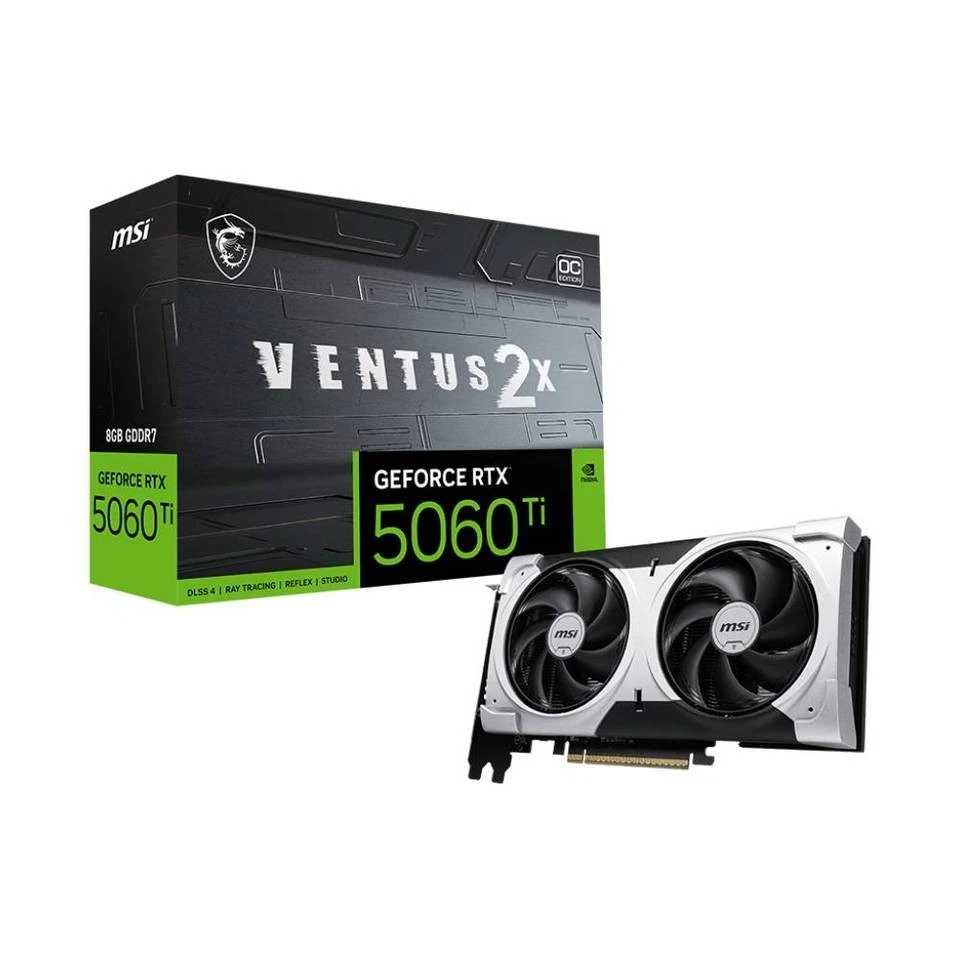 MSI GeForce RTX 5060 Ti 8G Ventus 2X OC Plus 8GB GDDR7 DLSS4 1*HDMI/3*DisplayPor - Immagine 1 di 1