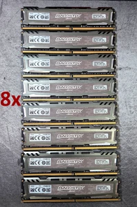 Crucial PC4-19200 64GB (8x8GB) DDR4 2400MHz Desktop Memory BLS8G4D240FSA/B - Picture 1 of 1