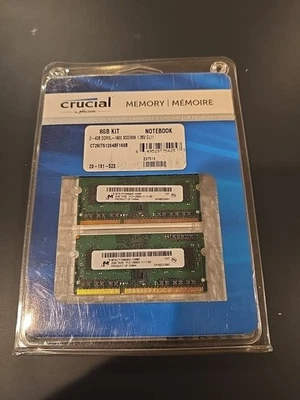 Crucial 8GB набор 2 x 4GB DDR3L 1600 МГц PC3L-12800 ноутбука RAM Sodimm памяти новый в упаковке - Изображение 1 из 3
