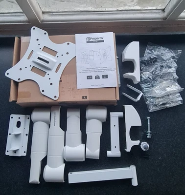 ProperAV 051BP Full Motion TV Wall Mount Bracket 13-42" VESA 200x200 – White - Image 1 of 4