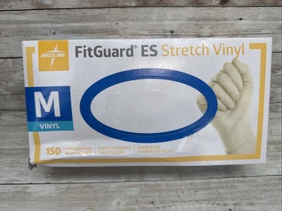Guantes de examen de vinilo elástico MEDLINE FITGUARD ES *1 caja* Tamaño: MEDIANO *Manf: 10/21* Foto 1 de 4