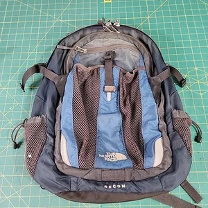 The North Face Recon Backpack Laptop Travel Hiking Daypack Blue Grey - Picture 1 of 24