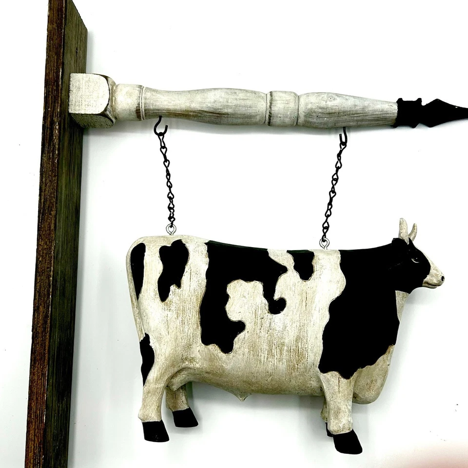 Placa decorativa suspensa de substituição de flecha para interiores K&K, vaca preta e branca - Imagem 1 de 4