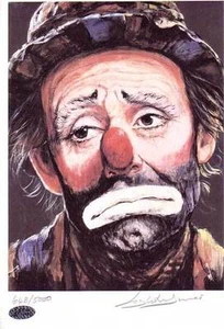 BARRY LEIGHTON-JONES Artist d.2011 Signed 6.5" 9" Vintage  CLOWN Litho COA - Picture 1 of 1