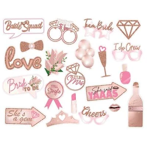 21PCS Bachelorette Photo Booth Props Wedding Bridal Shower Selfie Decor Pink - Picture 1 of 7