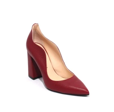 Gibellieri 199b Burgundy Leather Pointy Toe Classic Heel Pumps 37.5 / US 7.5 - Image 1 of 4