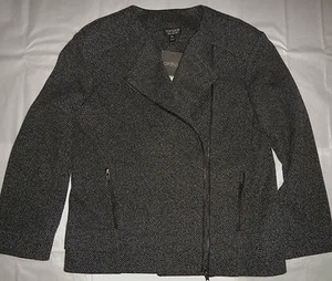 TOPSHOP JACKET, TWEED LOOK BLACK/WHITE, GENEROUSLY CUT SIZE 8, NWT  - Picture 1 of 10