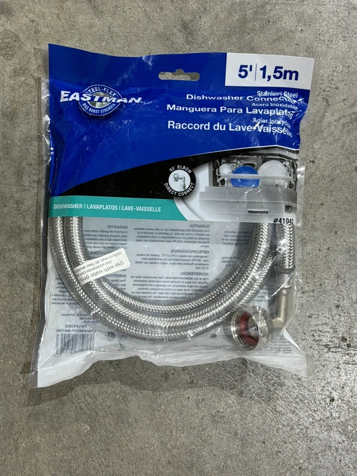 Conector de máquina de lavar louça Eastman aço inoxidável #41042 - Imagem 1 de 2