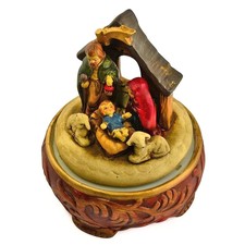 Vintage Style Nativity Scene Ceramic Music Box