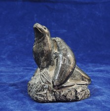 Canadian Wolf Original We Soapstone Seal Figurine Sculpture 3 1/2