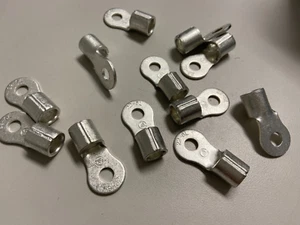 (12) Non-Insulated 4 Gauge 1/4 Ring Terminal Uninsulated Wire Connector prd - Picture 1 of 1
