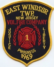 EAST WINDSOR TOWNSHIP NEW JERSEY Volunteer Fire Company FIRE PATCH