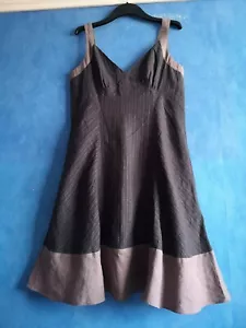 Wrap London Brown Beige Linen Sleeveless Fit & Flare Sun Dress Size 16 - Picture 1 of 15
