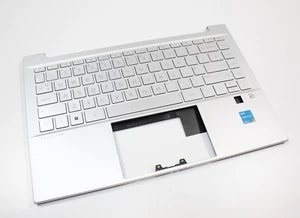 HP Pavilion 14-DV Palmrest Cover Top Case Keyboard UK Silver M16650-031 Grade B - Picture 1 of 11