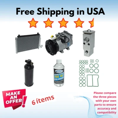 Compressor, Condenser & Valve A/C Fit Kia Rio 2002 - Image 1 of 4