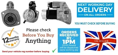 Starter Motor for Nissan Cabstar Terrano R20 Urvan D21 2.3 2.5 2.7 Diesel - New - Image 1 of 4