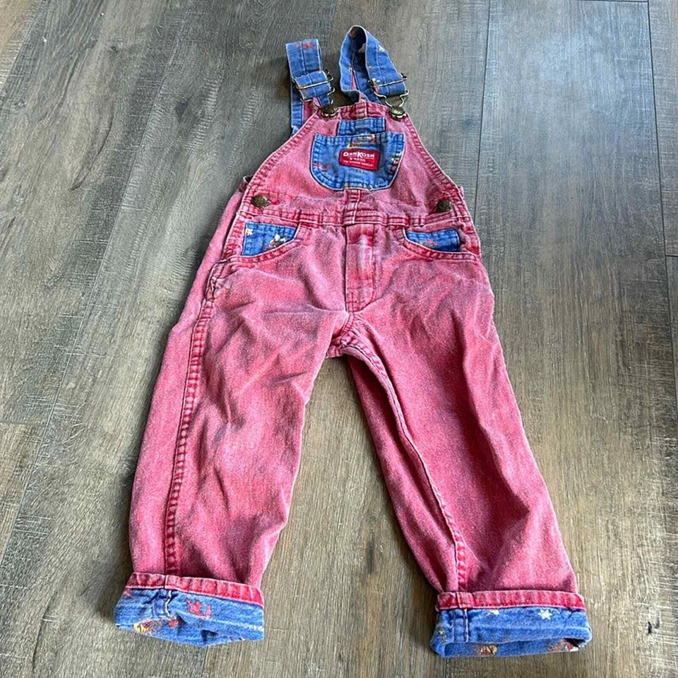 VTG OshKosh B'Gosh Vestbak Overalls Cowboys & Indians - Image 1 of 4