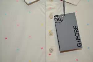 G/Fore Shirt Mens XL Polo Golf Beige Stretch Mini Star Pique Performance AOP$120 - Picture 1 of 10