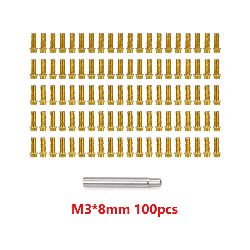 Tornillos de llantas Beadlock escala de acero M2 M3 1.9 2.2 100 piezas para oruga de radiocontrol de 1/10 Foto 1 de 4