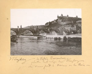 Deutschland Wurtzbourg Würzburg - Vieux pont sur le Main Vintage print c.1890/95 - Bild 1 von 1