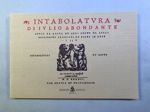 Intabolatura Di Liuto Abondante - Giulio Abondante Lute - Picture 1 of 2