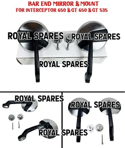 BAR END MIRROR & MOUNT Fit For Royal Enfield Interceptor 650 & GT 650 & GT 535 - Picture 1 of 13
