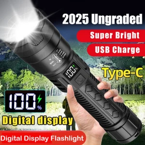99000000LM LED Military Torch USB Rechargeable Tactical Flashlight Most Powerful - Picture 1 of 13