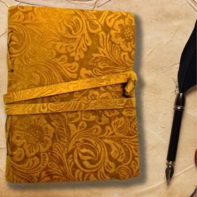 Diario de cuero en relieve floral cuaderno diario de viaje diario para hombres Foto 1 de 4