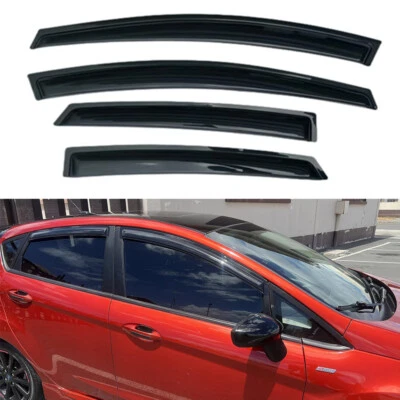 4Pcs Window Visor Wind Vent Deflectors for 2009-2019 Ford Fiesta 5Door Hatchback Foto 1 de 4