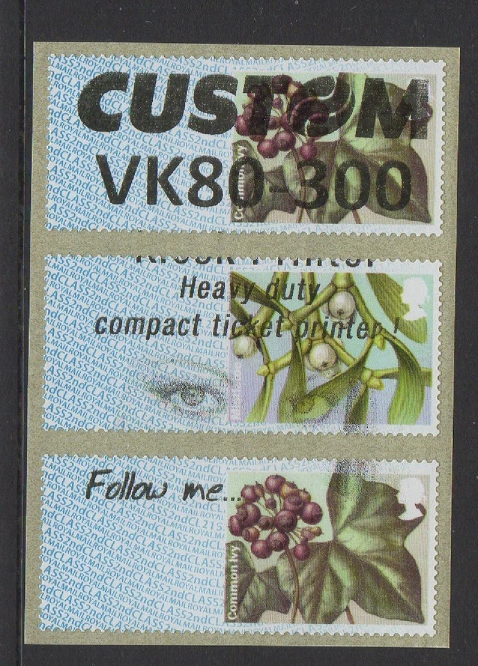 WINTER GREENERY  CL21S CUSTOM TEST STRIP TYPE 1 BOLD  COMMON IVY TOP NCR POST GO - Image 1 of 1