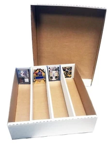(10) Max Protection 4 Row Trading Card Storage Box – 200 lb Test, USA Made - Zdjęcie 1 z 8