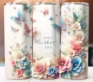 Mother's Day Mom Tumbler 20oz Cup Mug Hot Cold Drinks w/ Lid Straw Stainless - Picture 1 of 1