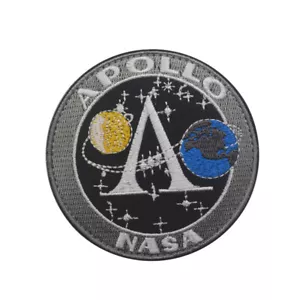 NASA APOLLO Space Program Hook Patch Embroidered Badge Vintage Gray Blue - Picture 1 of 5