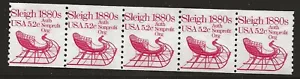 US Scott #1900, Coil of 5 1983 Sleigh 5.2c FVF MNH - Picture 1 of 1