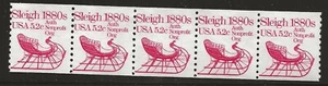 US Scott #1900, Coil of 5 1983 Sleigh 5.2c FVF MNH - Picture 1 of 1